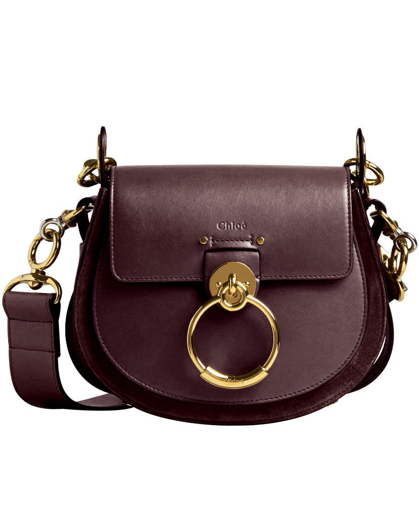 Chloe Small Tess Bag Cross Body Shiny Calfskin Mauve